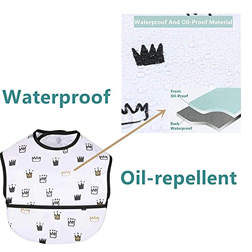 image for 20200908 Baby bibs Waterproof Todder bib - Feeding Bib with Crumb Catc