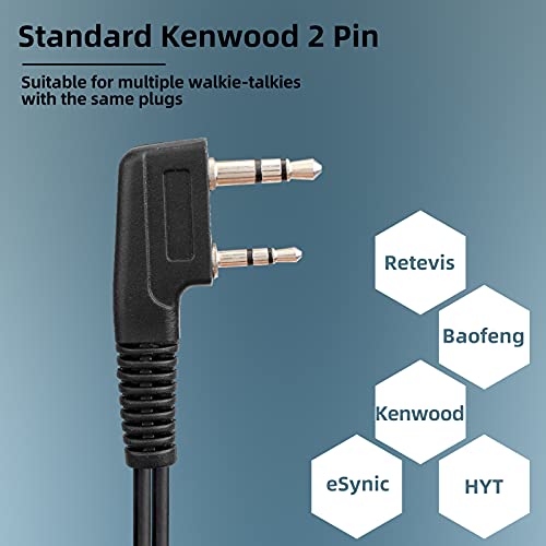 Retevis 2 Pin Cuffie Walkie Talkie Auricolare con