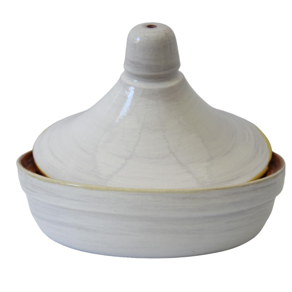 Colì Maioliche e Terrecotte dal 1650 Tajine Terre Antiche de terracota, blanco, 26 x 26 x 20 cm
