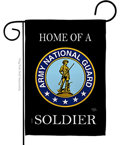 Breeze Decor Home of National Guard Soldier Garden Flag-Armed Forces Army Rangers United State American Military Veteran Retire Official House Banner Small Yard Gift Double-Sided, Made in USA