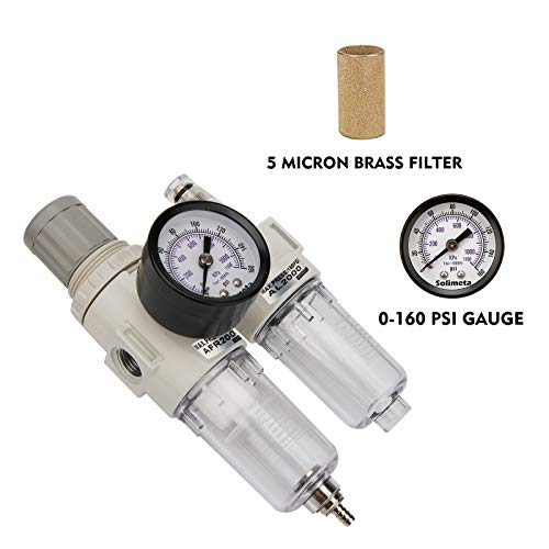 Solimeta Air Filter Regulator Lubricator Combo AFC2000 1/4" NPT, Air