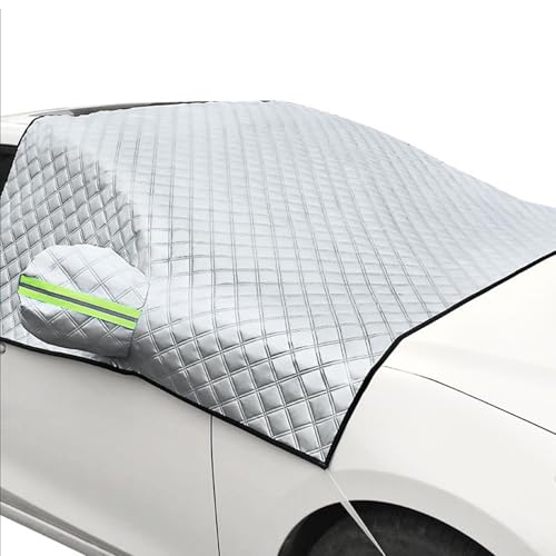 Housse de pare-brise pour l'hiver - Cache Vitre Voiture - Avec couverture de rétroviseur latéral - Pour la neige, la glace, le gel, la poussière