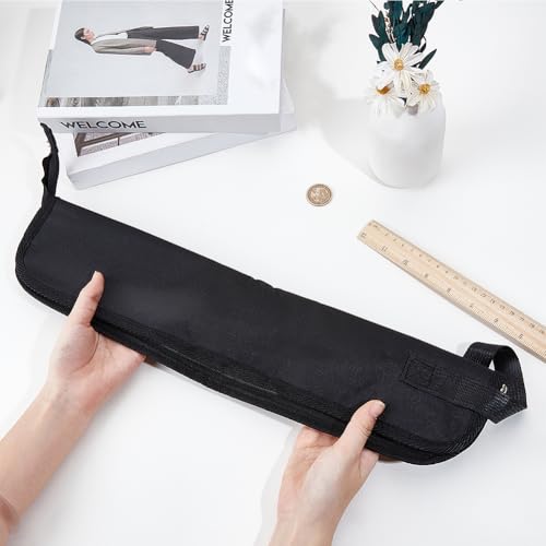 Image of GORGECRAFT Portable Drumstick Bag with Handle Drum Stick Handbag 47cmx20cm Black Hanging Percussion Drumstick Bag with Floor Tom Hooks Zipper Canvas Holder Case for Drum Stick Mallets Brushes Storage