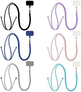 DKDDSSS 6 Pcs Phone Lanyard, Lanyards for Neck Adjustable Nylon Wrist Straps for Mobile Phones, Keychains, Game Consoles, Many Colors