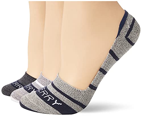 Sperry Women s Signature Invisible Show 3 Pack Liner Socks, White Marl Assorted, Medium Large