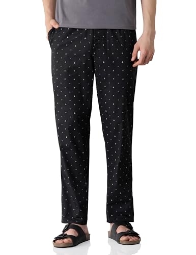 Image of Amazon Brand - Symbol mens 100% Cotton Pyjama /Lounge Pants |Regular Fit | Printed | Available in Plus Sizes