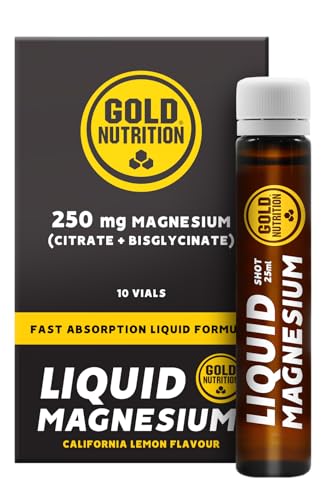 GoldNutrition® Liquid Magnesium - Flüssiges Magnesium mit Vitamin B6 für Muskelstoffwechsel & Sport, 20 x 25 ml Ampullen
