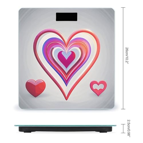 Báscula Digital de Baño con Patrón Corazón y Pantalla LCD miniatura 2