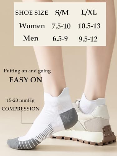 Image of Bolivelan Premium Short Compression Socks Women Men Breathable Supportive Low Cut Running Socks for Sports, Yoga, Cycling
