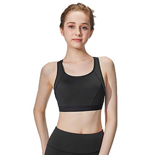 Women's Sports Bra Yoga Tank Tops Sleeveless Fitness Running Shirt Gym Vest Activewear Running Workout Simple Stylish Quick-Drying Comfortable,Black-XL