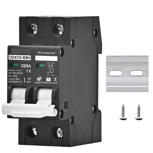 Interruptor automático CC de 2 polos 32A 500V para regulador y paneles solares fotovoltaicos