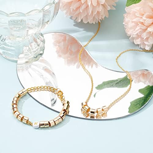 BENECREAT 30 PCS 18K Gold Plated Beads Metal Spacer Beads for DIY Jewelry Making and Other Craft Work - 6x4mm, Column Shape