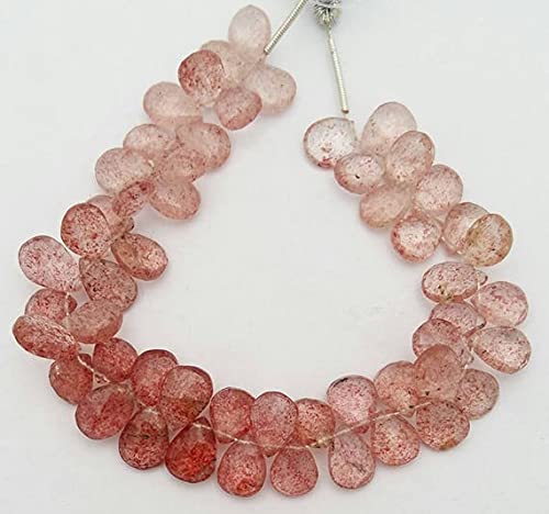 Fil de cherry quartz perles poires facettées 7x9 mm à 7x11 mm pour création DIY