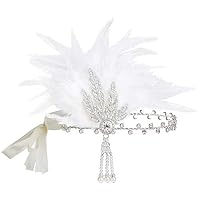 Bristol Novelty Flapper Stirnband Mit Weißen Federn – Accessoire Für 20er Jahre Kostüm