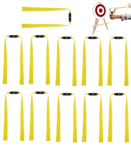 Frundoo Pack of 10 Slingshot Rubber Slingshot Adult Replacement Rubber Hunting Professional Catapult Slingshot Rubber Band Scratch Bands Fit Most Slingshots Extra Strong Well Made and Robust (21 cm)