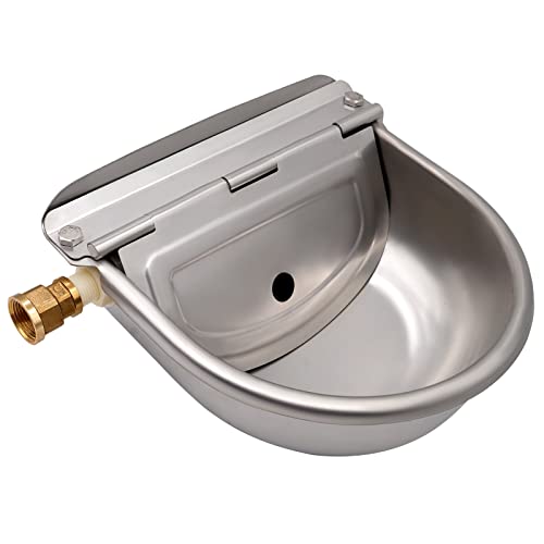 Accesorios para Perros Recipiente de agua de acero inoxidable con conexión para animales, bebedero automático para perros