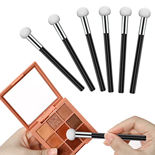 6 Pcs Foundation Sponge Powder Brush Makeup Puff Sponge with Handle Mushroom Makeup Sponges Concealer Sponge Makeup Brush Eye Makeup Applicator Eyeshadow Brushes for Women Girls (Black) - Image 5