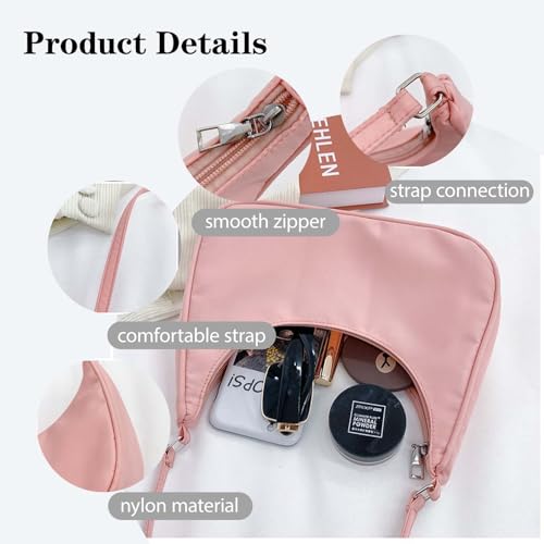 Shoulder Crescent Bag with Zipper Small Handbag for Women, Ladies' Shoulder Bag Fashionable Dumpling Bags Luna Bags3