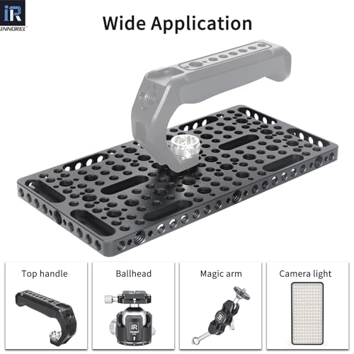 INNOREL CP10 Multi-Functional Cheese Plate with 1/4" & 3/8" Threads, Switching Mounting Plate with Built-in ARRI Locating Holes for Camera and Tripod by INNOREL - Image 6