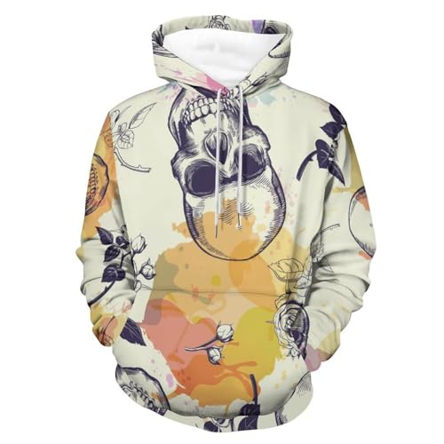 Sweat à capuche crâne aquarelle unisexe pour en finir avec les looks ternes