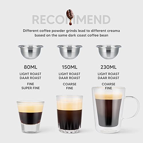 Stainless Steel Refillable Coffee Pods Compatible For Nespresso Vertuoplus,Stainless Steel Reusable Coffee Capsules Pods (2.4 Oz) #TOP3