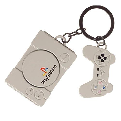 Preisvergleich Produktbild Sony Offizielle PlayStation Konsole & Controller Retro Metall Schlüsselanhänger