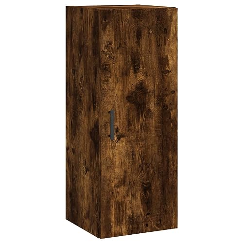 JHQHSM Mobile a Parete Credenza Mobile Contenitore Armadietto a muro Armadio Sospeso Adatto per il soggiorno la sala da pranzo la cucina il bagno e il corridoio Rovere Fumo 34,5x34x90 cm