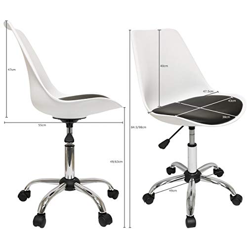 Image of Modern Guest Chair (Metal, Black & White)