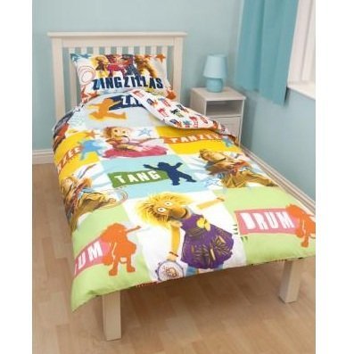 Linge de lit Zingzillas avec housse de couette 135x200 et taie d'oreiller Rock pour enfant