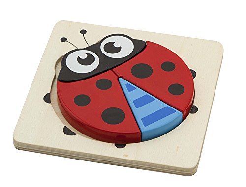 Viga Toys Wooden Block Puzzle - Ladybird / Ladybug by Viga