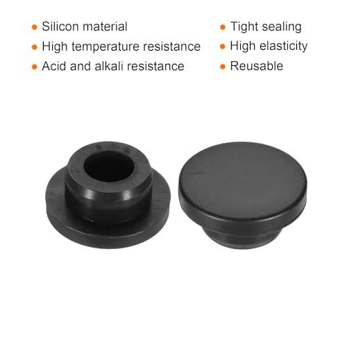 Image of MECCANIXITY 8pcs T-Shaped Silicone Plugs 26mm 1 Inch Dia Snap in Plug Hole Seal Cover Round Rubber Stopper for Kitchen Rubber Bulkheads Waterproof Sealing Plugs Black