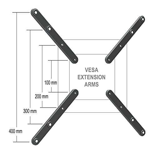 Master Mounts 106 Vesa Pattern Extension Arms (4 Arms Included) - Led Lcd Arms Attach To Your Tv Mount To Extend The Vesa Hole Pattern Up To 400X400, Holds Up To 66 Pounds (Black) #TOP1
