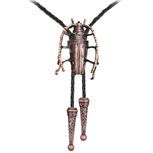 Image of GelConnie Bolo Ties for Men Women Western Cowboy Tie Mens Western Necklace Leather Necktie Gold Bolero Tie Cowboy Necklace