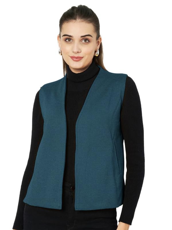 brinns Women Solid Open Front Fleece Waistcoat-picture-27