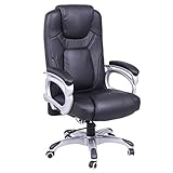 Bürostuhl aus Leder mit gepolsterten Armlehnen, ClassiMidback-Design, perfekt für Gaming und Cyber-Cafés (rot)