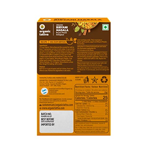 Image of Organic Tattva, Organic Biryani Masala Powder 100 Gram | Rich in Flavour and No Artificial Additives