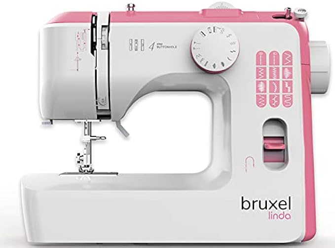 Bruxel Linda Portable Sewing Machine | Easy-To-Use Beginners Sewing Machine with 12-Stitches |Foot Pedal Included | Sewing Machine Accessories