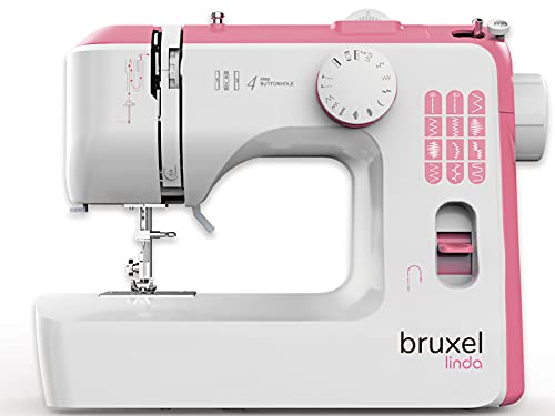 Bruxel Linda Portable Sewing Machine | Easy-To-Use Beginners Sewing Machine with 12-Stitches |Foot Pedal Included | Sewing Machine Accessories