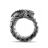 MYLYAHY Dragon Ring for Men,Cool Stainless Steel Scales Rings,Mens Punk Biker Rings Jewelry With Box...