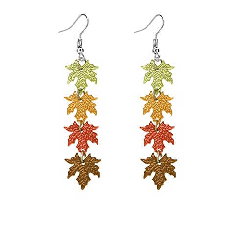 coadipress Thanksgiving Fall Earrings for Women Cute Colorful Anime Turkey Chicken Pumpkin Red Maple Leaf Dangle Drop Statement Earrings Thaksgiving Autumn Jewelry Holiday Present Favors