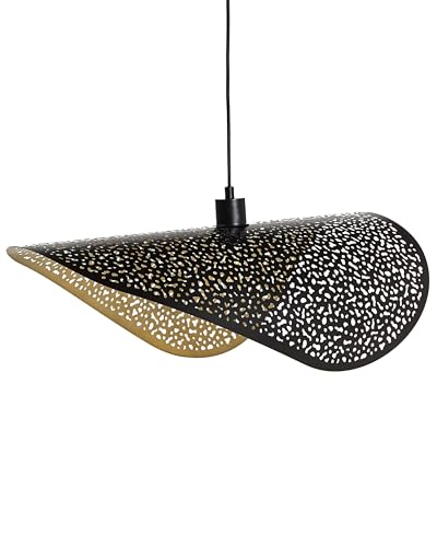 Beliani Hängelampe aus Rattan weiß/beige Boho Stil modern Lunga