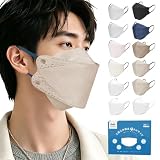 [babaka] 立体マスク【超大きめサイズ】ダイヤモンド型 個包装 3層フィルター 通気性 大きいマスク バイカラー 30枚入り 使い捨てマスク 息がしやすい 耳が痛くならない 肌に優しいマスク 粉・PM2.5・ウイルス飛沫対策 花粉症対策 男女兼用 ブラウン×紐ネイビー