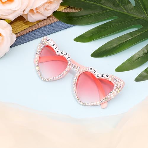 Birthday Queen, Birthday Sunglasses, Pink Birthday Glasses, Heart Sunglasses for Women2