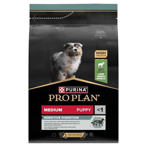 Pro Plan PURINA PRO PLAN Medium Puppy Sensitive Digestion Welpenfutter trocken, reich an Lamm, 1er Pack (1 x 3 kg)