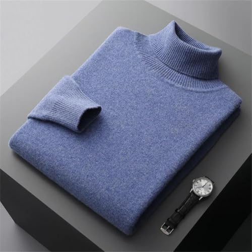 Men’S Merino Wool Cashmere Turtleneck Pullover Sweater Knitted Warm Loose Solid Thick Casual Long Sleeve Jumper Top2