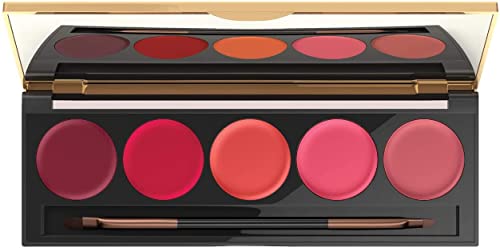 Karen Murrell Natural Bright Lip Palette - Soft Rose, Tangerine, Pinks & Reds - Non-Toxic Ingredients are Paraben & Cruelty Free