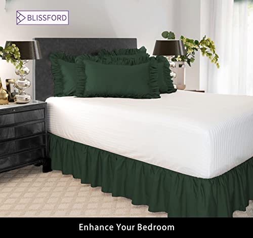 Shopbedding Ruffled Bed Skirt (Full, Hunter) 14 Inch Drop Dust Ruffle With Platform, Poly/Cotton Fabric, Available In All Bed Sizes And 16 Colors - Blissford #TOP1