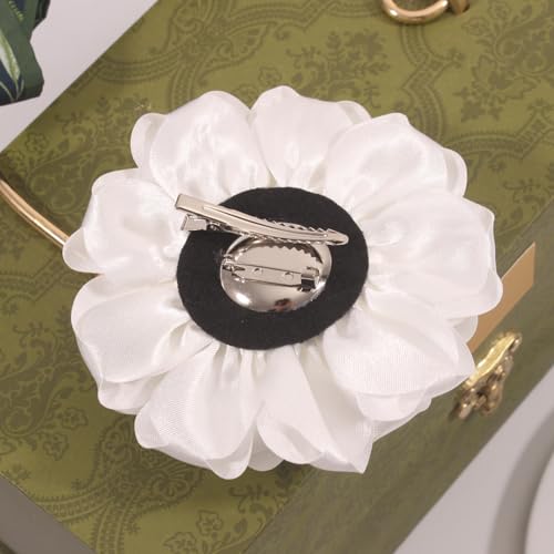 Image of 4.3 inch Red Rose Hair Clip Large Flower Brooches for Women | Charming Flowers Pins for Clothes | Turn Heads with Stylish Rose Hair Clip Flower Brooch Pin for Clothes & Clips for Woman