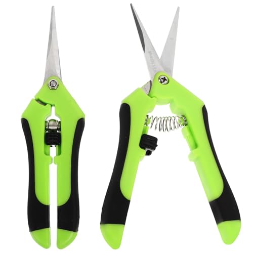 KONTONTY 2 Piezas Tijeras de Podar Jardín con Mango Plástico y Acero Inoxidable Profesionales y Portátiles para Cortar Ramas Plantas y Bonsáis