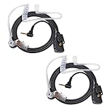 UAYESOK Walkie Talkie Earpiece for Motorola Talkabout Radio T200 T200TP T260 T402 T460 T465 T600 T800, Acoustic Tube Headset with Mic PTT(2 Pack)